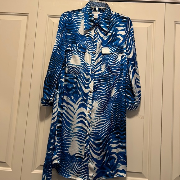 CACHE FRONT BUTTON DOWN ANIMAL POINT SIZE. M - Picture 1 of 13